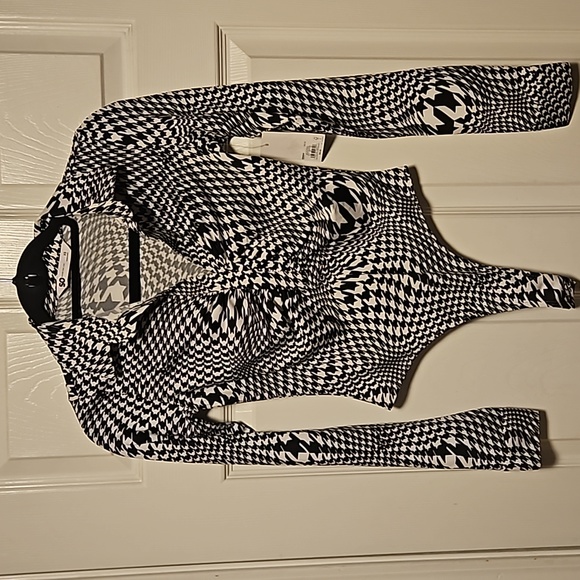 SO Houndstooth Retro Look Bodysuit - Picture 1 of 7